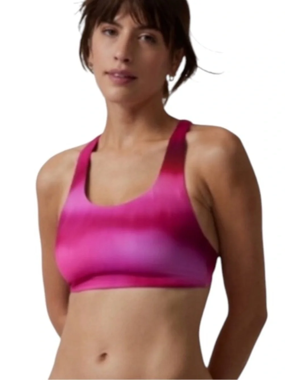 NWT! Athleta Malibu Bikini Top Surf Blur Fushsia Size Medium